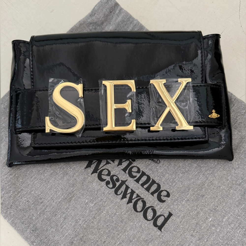 BRAND NEW SEX CLUTCH Vivienne Westwood BLK PATENT LEATHER. - Picture 9 of 13